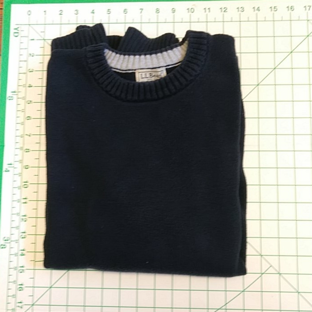 L.L.Bean navy blue cotton sweater